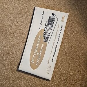 1st National Bank of Lincolnwood Bank Deposit Zippered Bag